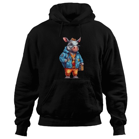 Cute Rhinoceros Cartoon Hoodies