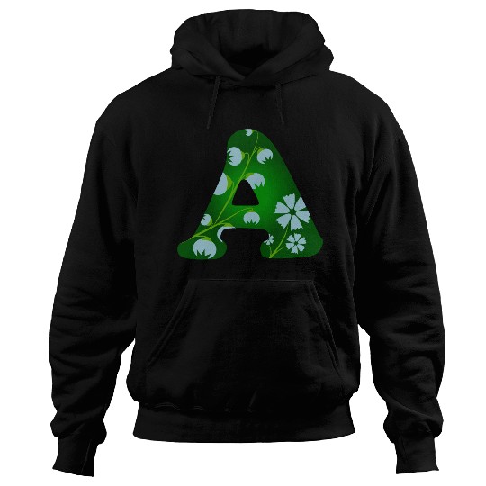 Monogram with capital letter A and bellflowers Hoodies