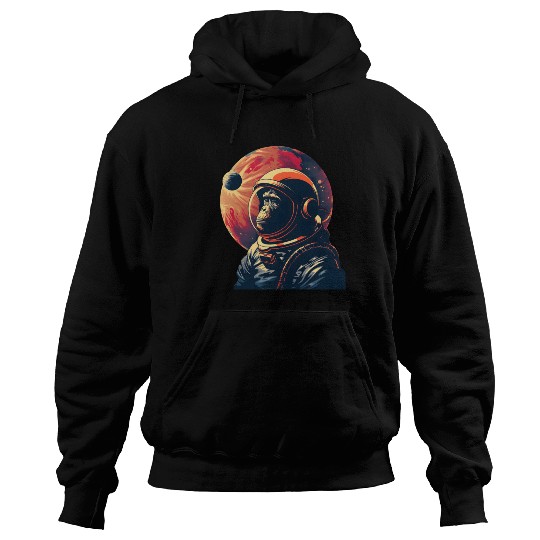 Space Vintage Travel Astronaut Monkey Hoodies