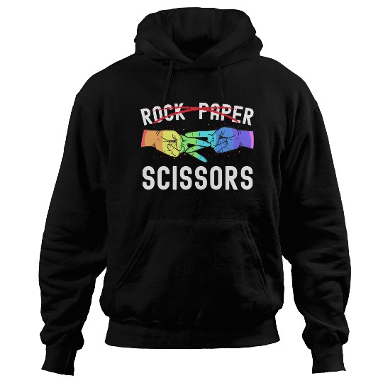 Lesbian Pride Rock Paper Scissors Funny LGBTQ Hoodies