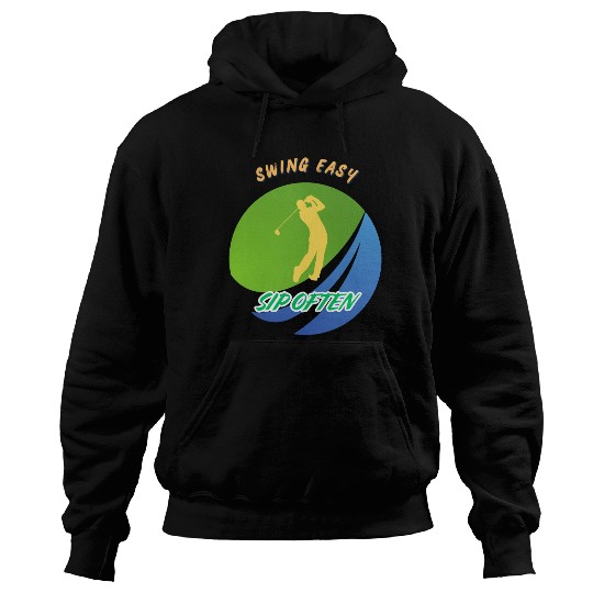 Swing Easy, Sip Often. Funny golf beer Hoodies