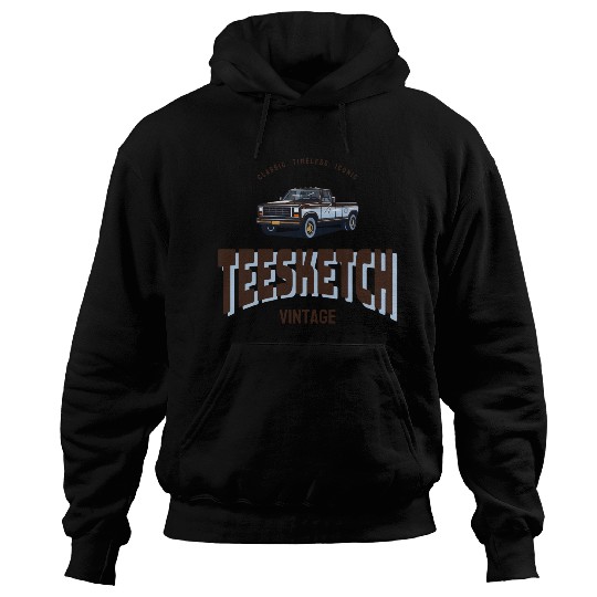 retro car with teesketch logo | old school Hoodies