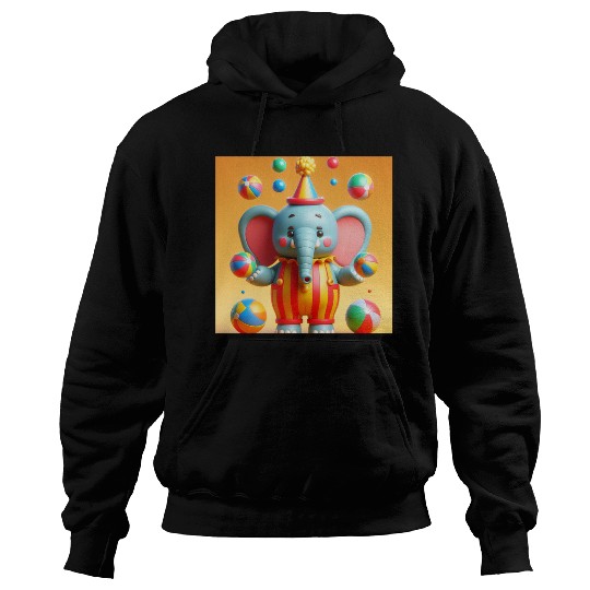 3D cartoon elephant Hoodies
