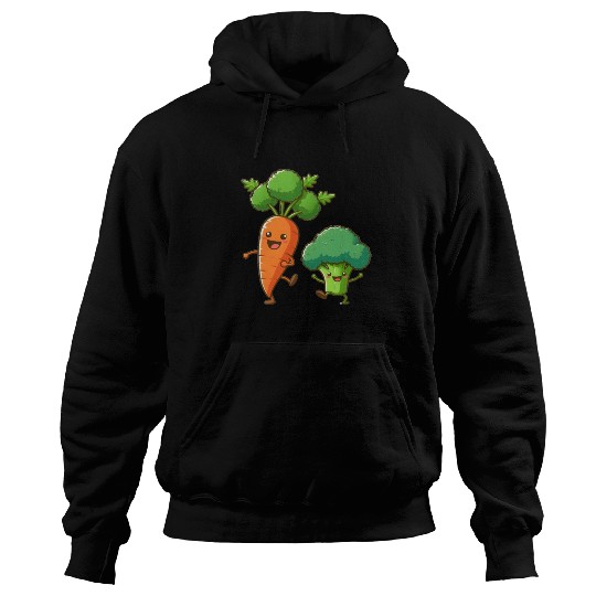 Carrot Dancing with Broccoli Hoodies