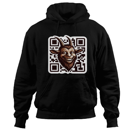 Qr Code Goat: Scan for Baaa-mazing Content! Hoodies