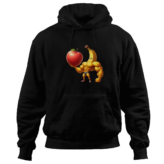 Muscular banana lifts huge apple Hoodies