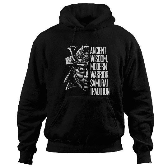Black And White Samurai Hoodies
