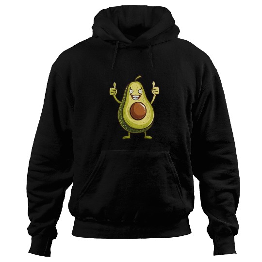 Smiling Avocado Thumbs Up Fun Design Hoodies