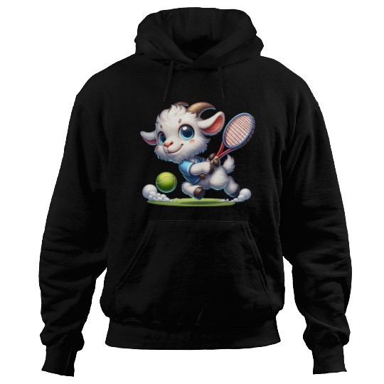 Goat Tennis Player Court Match Design Hoodies