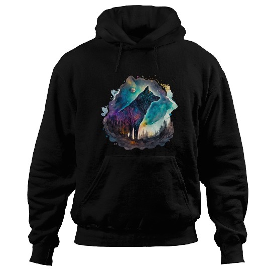 Wolf Print, Cosmic Wolves, Animal Print, Cosmos Hoodies
