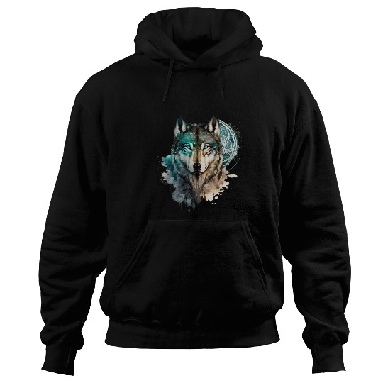 Wolf Print, Cosmic Wolves, Animal Print, Cosmos Hoodies