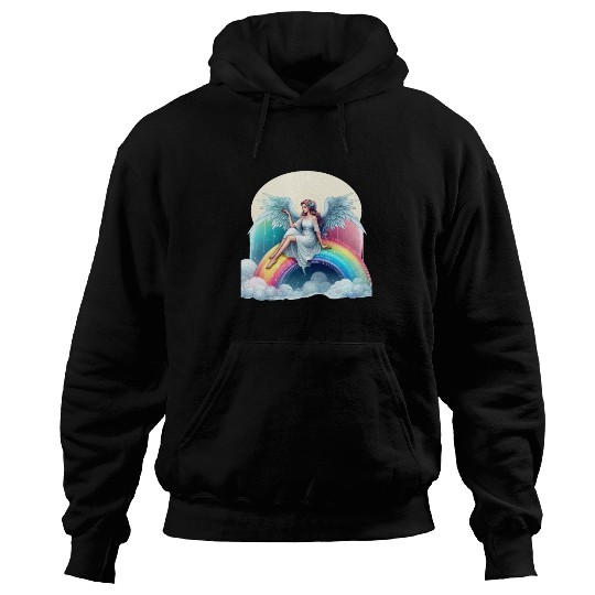 Angel on rainbow Hoodies