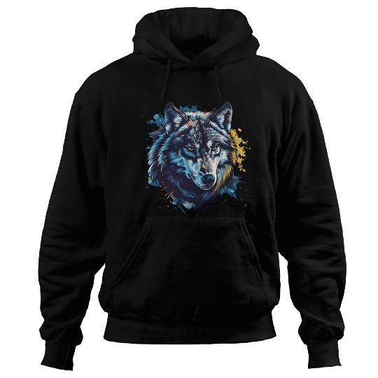 Alpha Wolf Paint Splash Hoodies
