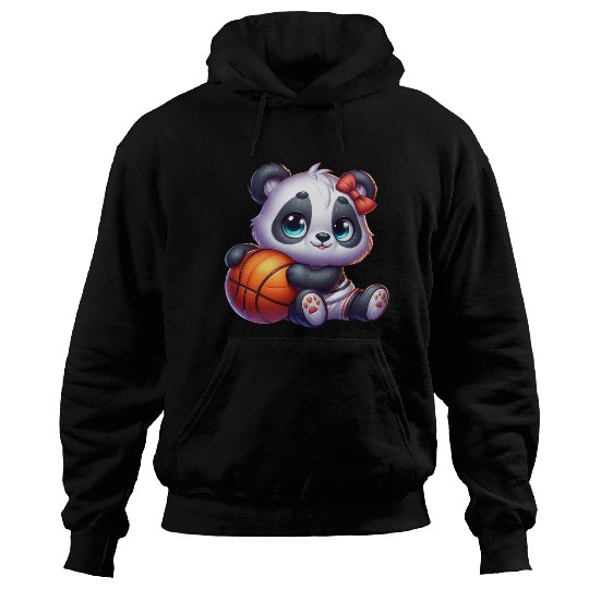 Cute Baby Panda's Basketball Adventures Hoodies