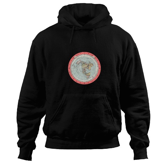 Flat Earth Theory World Map - Funny Conspiracy The Hoodies