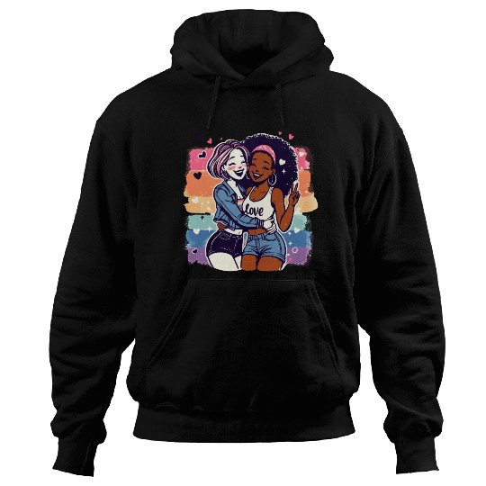 Cute Sapphic Lesbian Whitey Melanin Rainbow Pride Hoodies