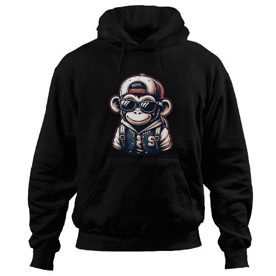 Hoodies Funny of a monkey dressed as rap