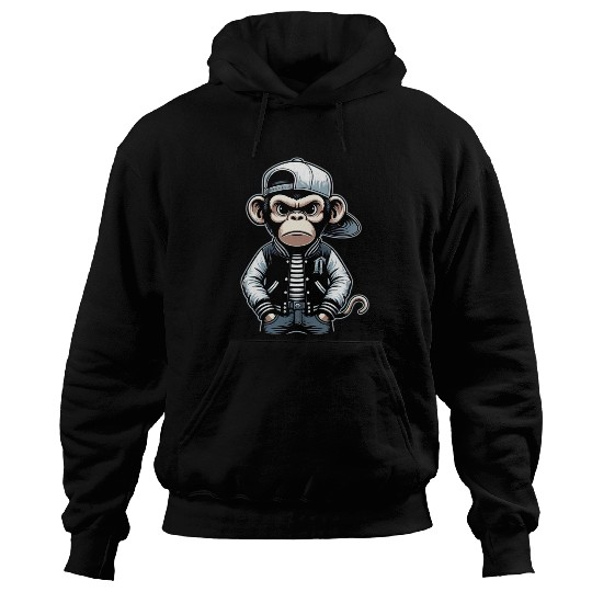 Hoodies Funny of a monkey dressed as rap