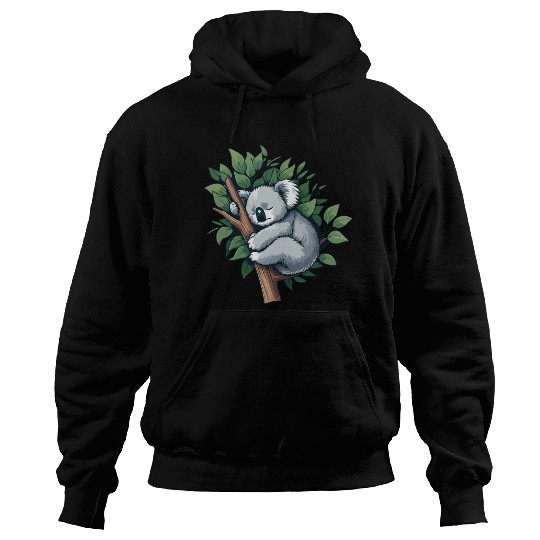 Slumbering Koala: Peaceful Tree Hugger Hoodies