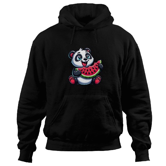 Panda with Watermelon Fruity Funny Hoodies