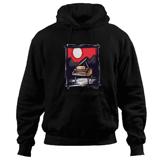 Japan Red Sun & Nature Piano Hoodies