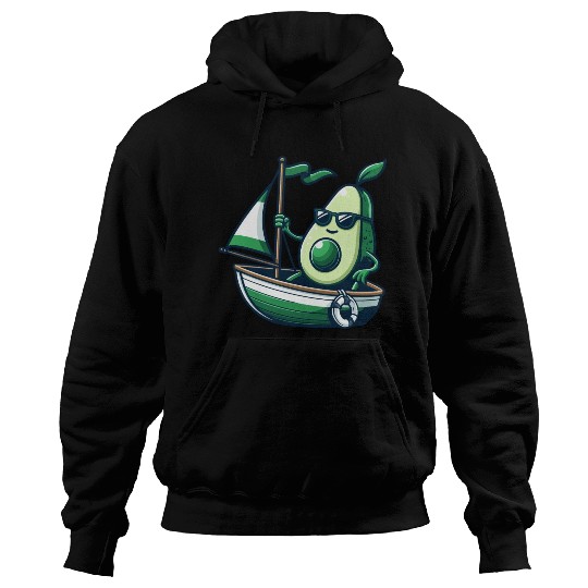 Cool summer sailing dinghy with avocado Hoodies