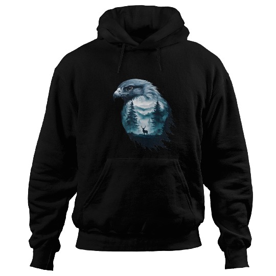 Majestic Eagle And Serene Wilderness Scene Hoodies