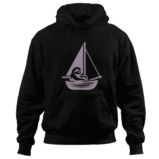 Summer sailing sloth silhouette cool Hoodies