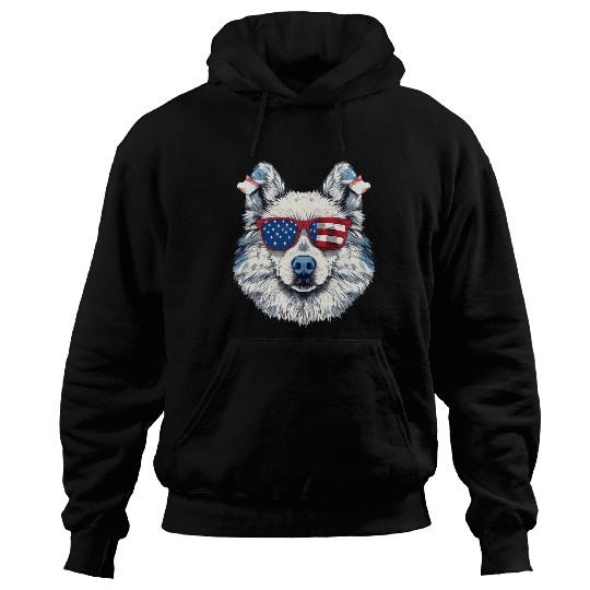 Eskimo dog. 4th July. American independence day Hoodies