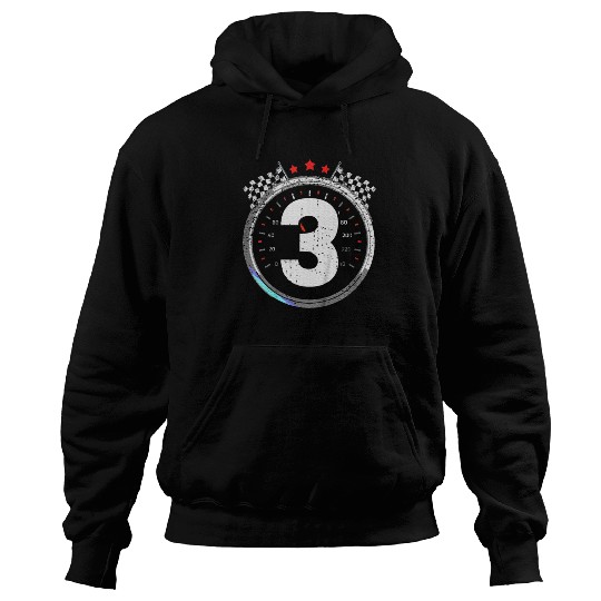 Kids 3rd Birthday Boy 3 Third Race Car Birthday Hoodies