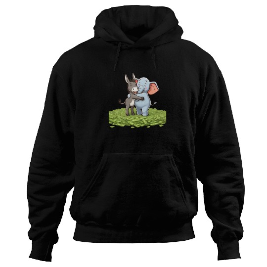 Funny Republican Party Elephant Democratic Donkey Hoodies