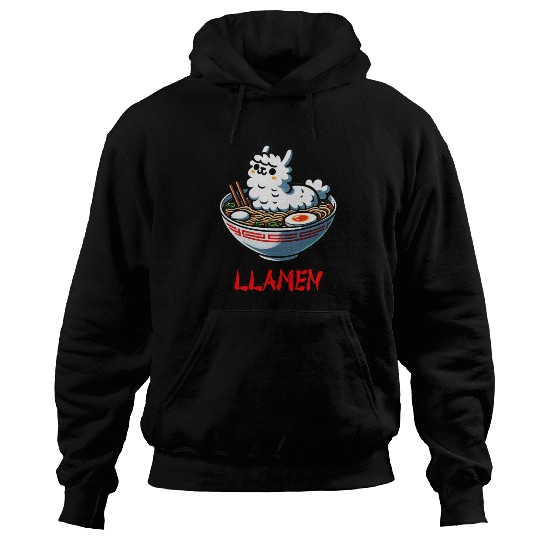 Llamen Noodles Chinese Food Alpaca Llama Lover Hoodies