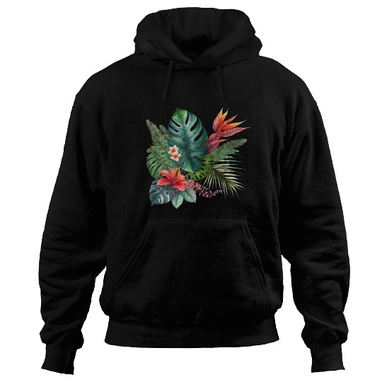Watercolor Tropical Leaves Clipart, Tropical Leaf Hoodies