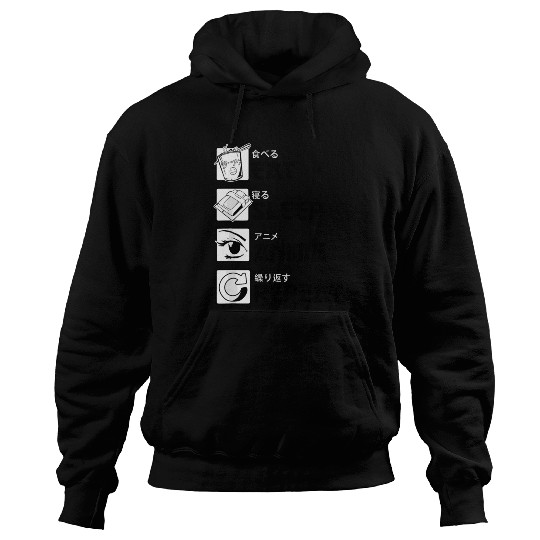 Eat Sleep Anime Repeat Anime Lovers Gifts for Men Hoodies