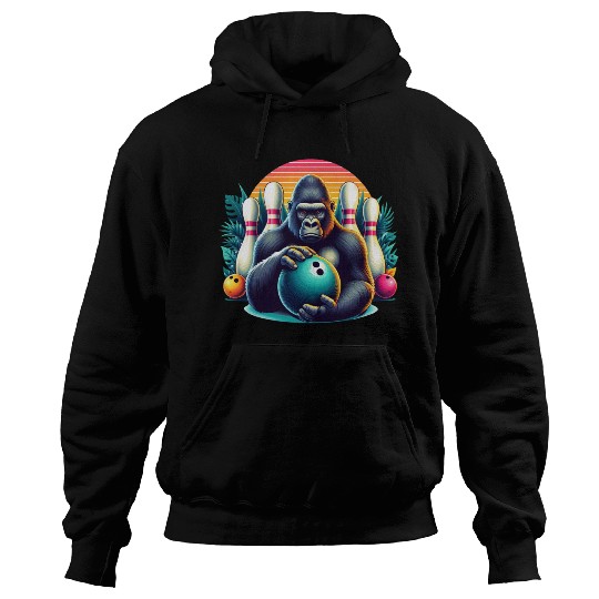 Gorilla Playing Bowling Animal Sports Lovers Hoodies