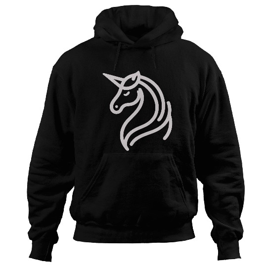 Minimalist Unicorn Symbol - light pink gray Hoodies