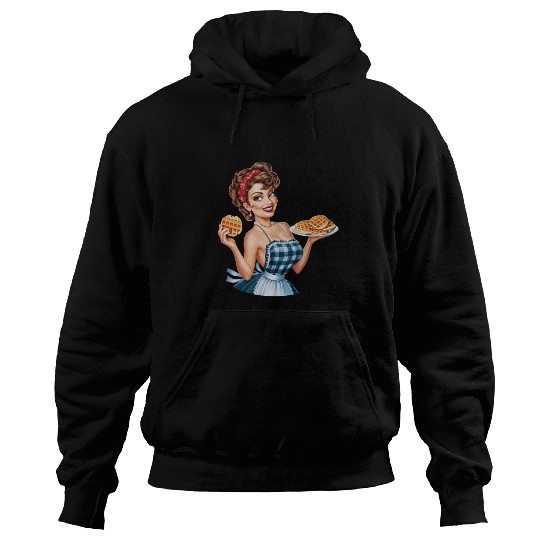Waffle Delight: Retro Housewife Humor Hoodies