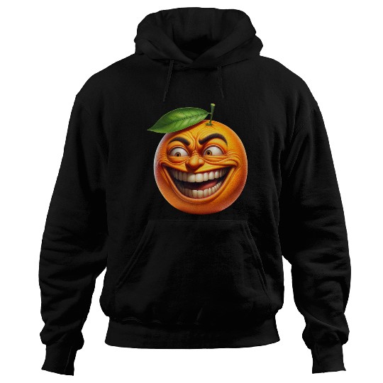 Crazy Orange a Comically Exaggerated Face Hoodies