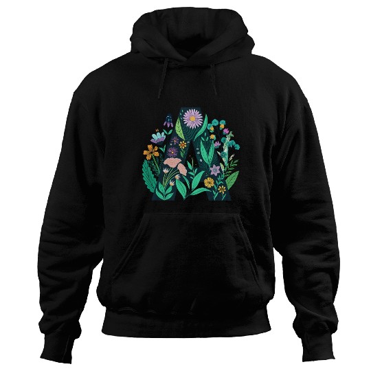Green 'A' with Pastel Flowers Hoodies