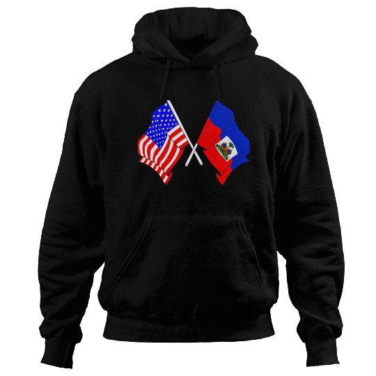 USA flag USA, Haiti flag Hoodies
