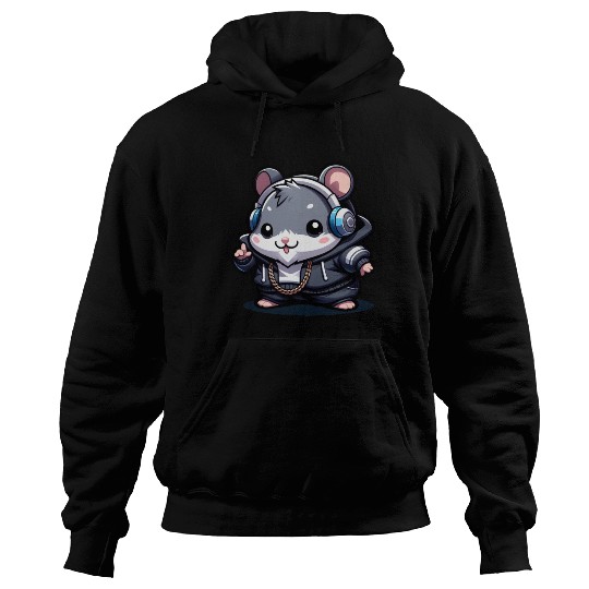 Gray Hip Hop Hamster Hoodies