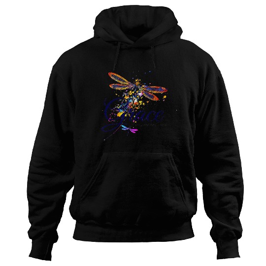 Amazing Grace Dragonfly splatter Hoodies
