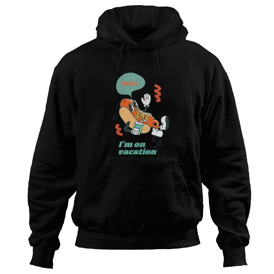 Cute funny joyful Relaxed Vacation Hot Dog Hoodies