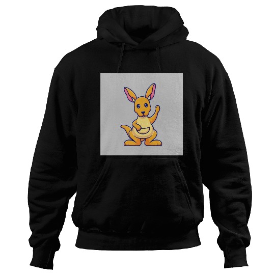 Cute Kangaroo Waving Hand: Cartoon Vector Icon Ill Hoodies