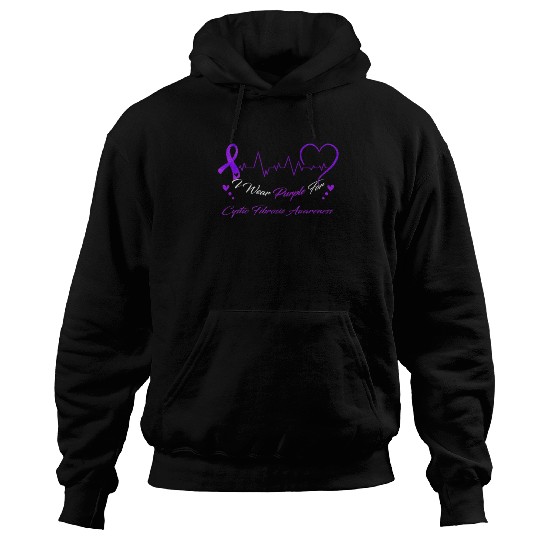 I Wear Purple For CYSTIC FIBROSIS Awareness Hoodies