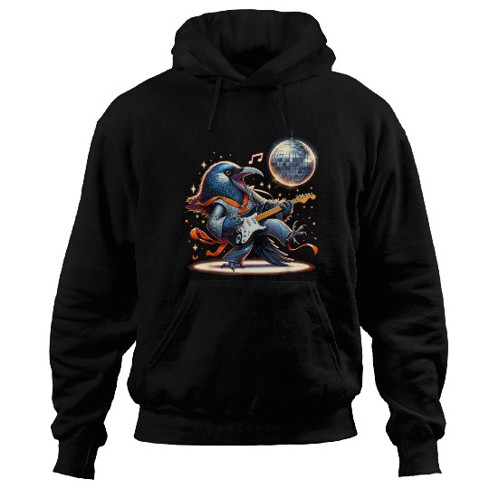Disco Ball Guitar Raven Hoodies