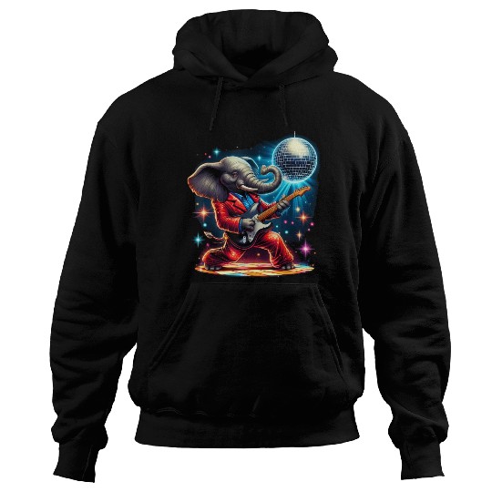 Disco Ball Guitar Elephant Hoodies