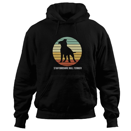 Staffordshire Bull Terrier Dog Silhouette Hoodies