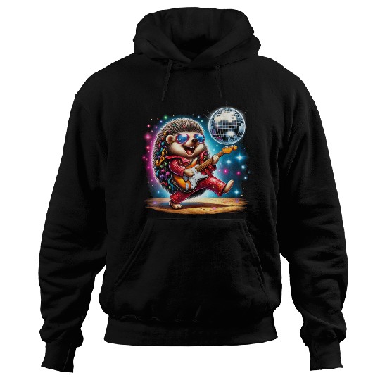 Disco Ball Guitar Hedgehog Hoodies