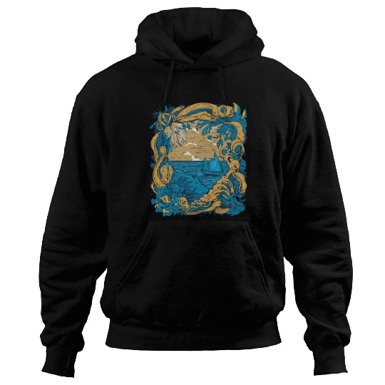 Sun Kissed Shores A Mediterranean Odyssey Hoodies